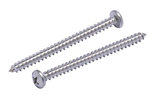 #10 X 2-1/2″ Pan Head Phillips Puupultti, (25 kpl), 18-8 (304) Ruostumattomasta teräksestä valmistetut pultit  |   Ruuvit Kiinnittimet Ruuvit