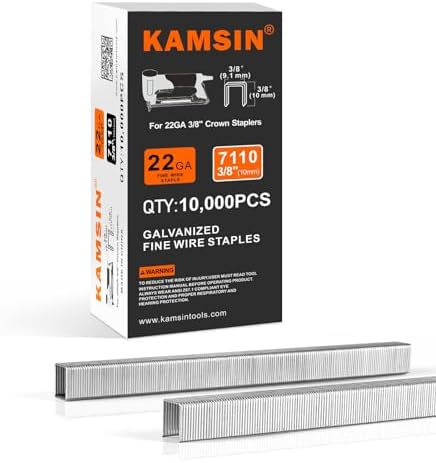 22 Gauge Galvanoitu Ohut Lankanaula 3/8" (9Mm) Kruunu 3/8" (10Mm) Jalan Pituus 71 Sarjan Naulat Verhoilunauloille Verhoilunaulapyssyyn, Kangas, Kaappi 10,000 Kappaletta Laatikoissa (1 Laatikkko)  |   Kansiotukku Kansiotukku Kansiotukku