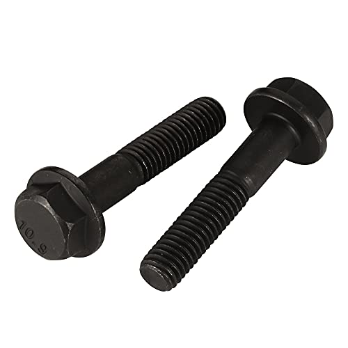 M8 X 8Mm Flanged Hex Head Bolts Flange Hexagon Ruuvit, Seosteräksinen 1.9 Luokka, Musta Oksidi Pintakäsittely, Osittain Kierteitetty, 8 Kpl  |   Pultit Kiinnittimet Pultit