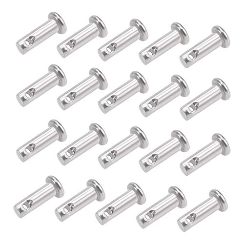 Yhden reiän clevis-pinnit – 4 mm x 12 mm litteä pää 304 ruostumaton teräs linkki-hengpin 20 kpl  |   Nastat Kiinnittimet Nastat